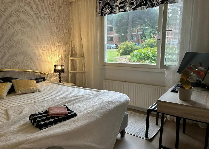 公寓 Cozy 2-room Flat With Sauna And Work Desk 库奥皮奥